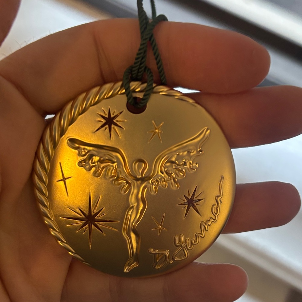 David Yurman Christmas 2025 Gold Medallion with Green